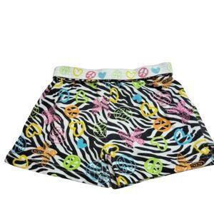 Girls Rule peace sign zebra shorts 6